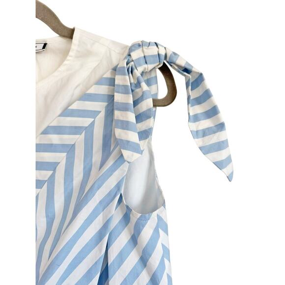 SPORTMAX CODE COBEA BLUE STRIPE POPLIN DRESS - Picture 6 of 7
